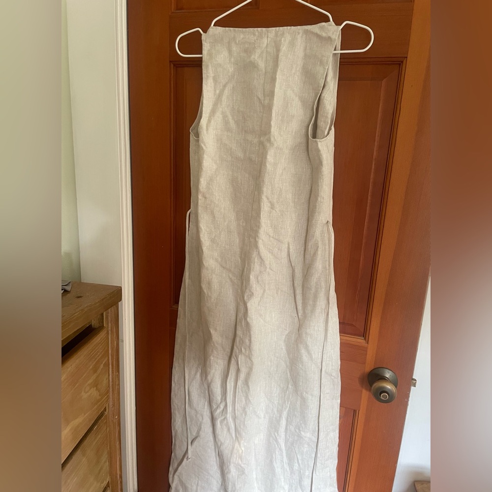 Reformation Grover Linen Maxi Dress in Oatmeal size XS - Picture 3 of 6